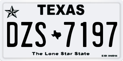 TX license plate DZS7197