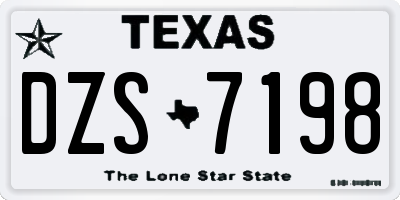 TX license plate DZS7198