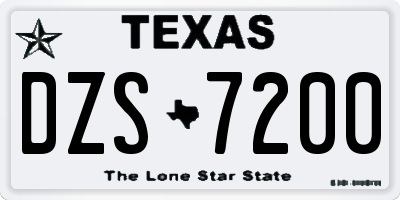 TX license plate DZS7200