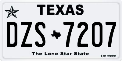 TX license plate DZS7207