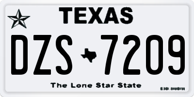 TX license plate DZS7209