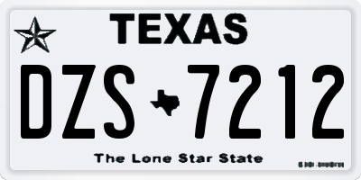 TX license plate DZS7212