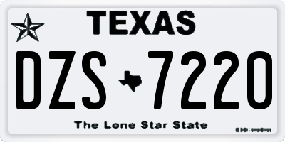 TX license plate DZS7220