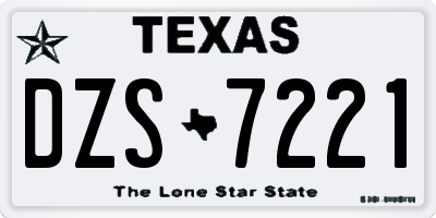 TX license plate DZS7221