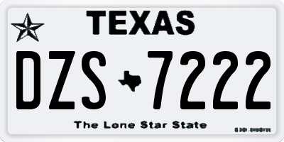 TX license plate DZS7222