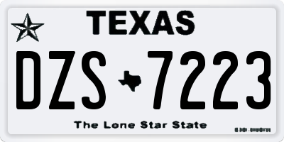 TX license plate DZS7223