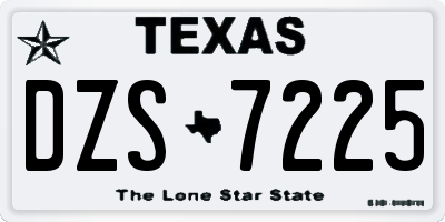 TX license plate DZS7225