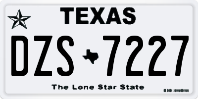 TX license plate DZS7227