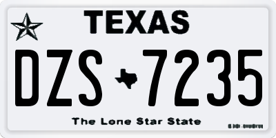 TX license plate DZS7235