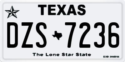 TX license plate DZS7236