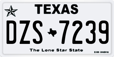 TX license plate DZS7239