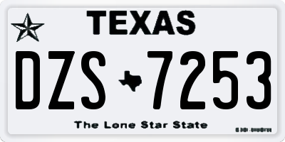 TX license plate DZS7253