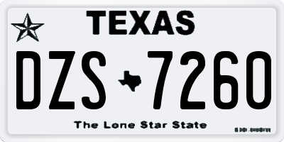 TX license plate DZS7260