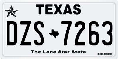 TX license plate DZS7263