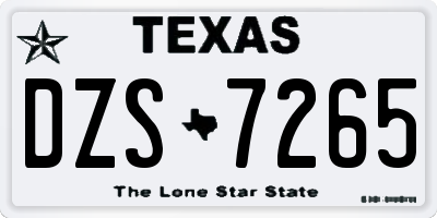 TX license plate DZS7265