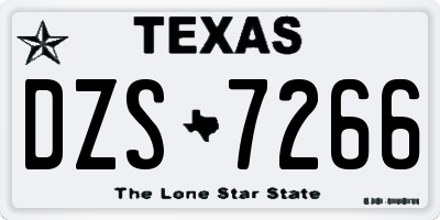 TX license plate DZS7266
