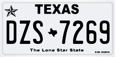 TX license plate DZS7269