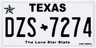 TX license plate DZS7274