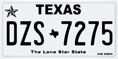 TX license plate DZS7275