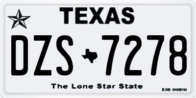 TX license plate DZS7278