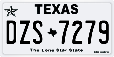 TX license plate DZS7279