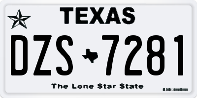 TX license plate DZS7281