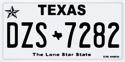 TX license plate DZS7282