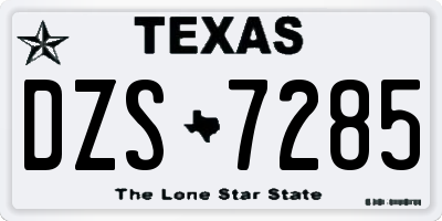 TX license plate DZS7285