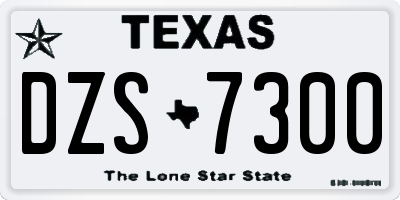 TX license plate DZS7300