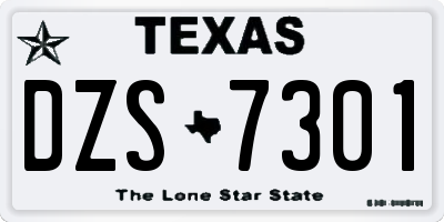 TX license plate DZS7301