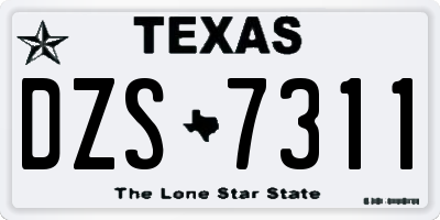 TX license plate DZS7311