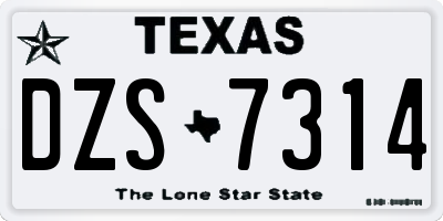 TX license plate DZS7314