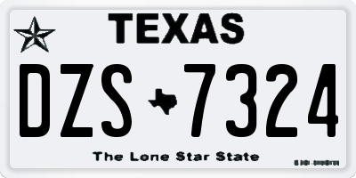 TX license plate DZS7324
