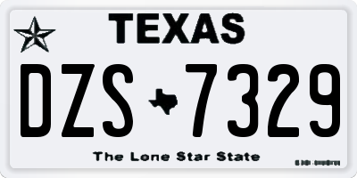 TX license plate DZS7329