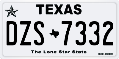 TX license plate DZS7332