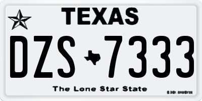 TX license plate DZS7333
