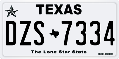 TX license plate DZS7334