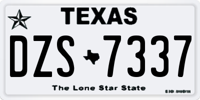 TX license plate DZS7337