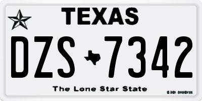 TX license plate DZS7342