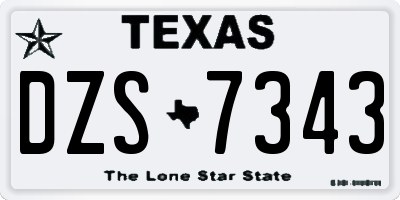 TX license plate DZS7343