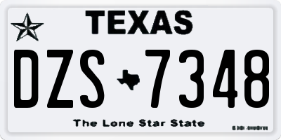 TX license plate DZS7348