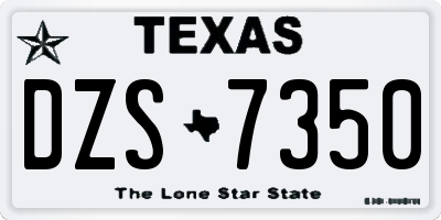 TX license plate DZS7350
