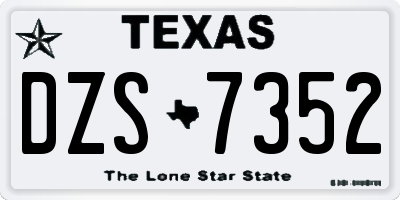 TX license plate DZS7352