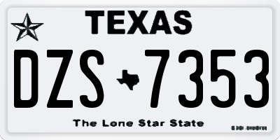 TX license plate DZS7353