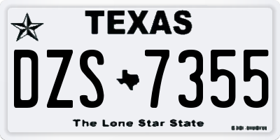 TX license plate DZS7355