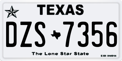 TX license plate DZS7356