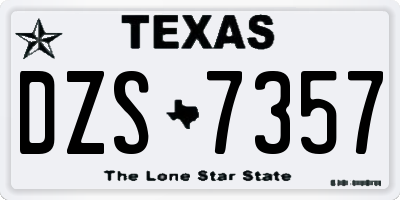 TX license plate DZS7357