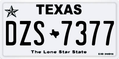 TX license plate DZS7377
