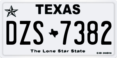 TX license plate DZS7382