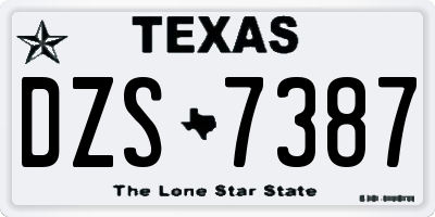TX license plate DZS7387